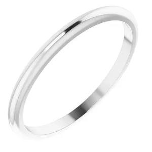 14K White 1.5 mm Half Round Band Size 6