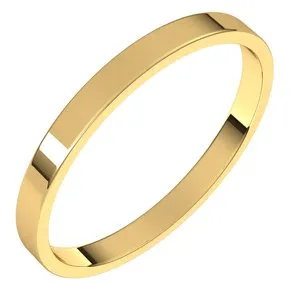 14K Yellow 2 mm Flat Ultra-Light Band Size 7.5