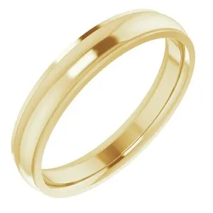 14K Yellow 4 mm Comfort Fit Edge Band Size 10.5