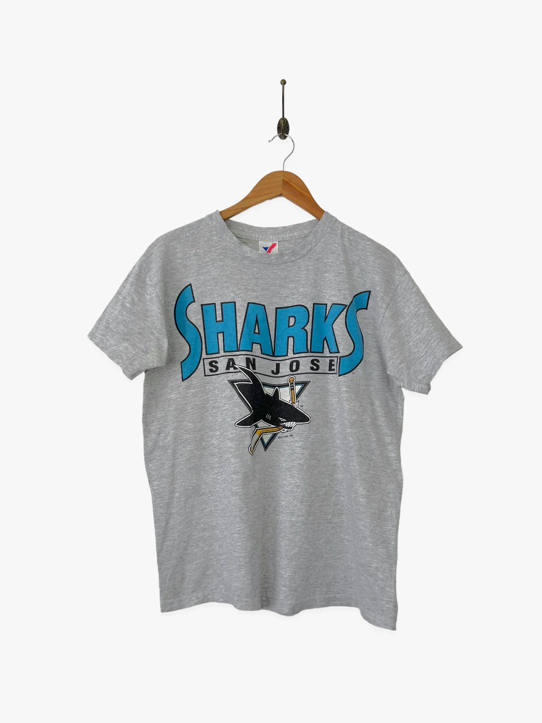 1992 San Jose Sharks NHL USA Made Vintage T-Shirt Size 8-10