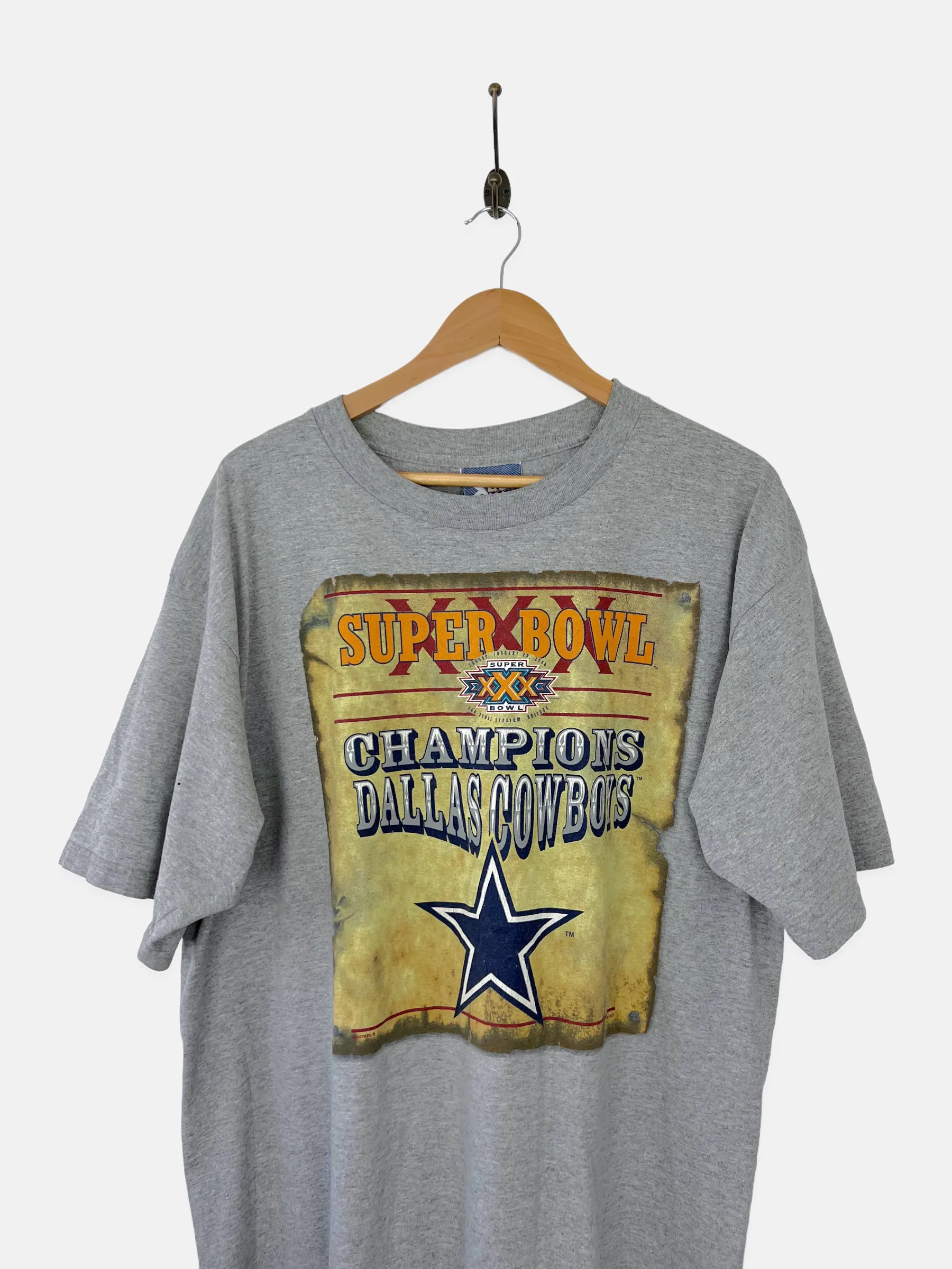 1996 Dallas Cowboys NFL Super Bowl USA Made Vintage T-Shirt Size XL-2XL