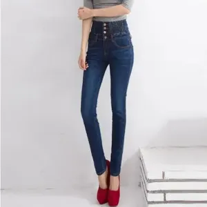 2022 Jeans Womens High Waist Elastic Skinny Denim Long Pencil Pants Size 40 Woman Jeans Camisa Feminina Lady Fat Trousers