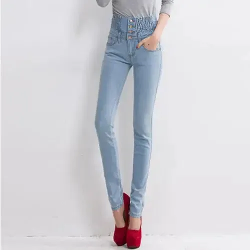 2022 Jeans Womens High Waist Elastic Skinny Denim Long Pencil Pants Size 40 Woman Jeans Camisa Feminina Lady Fat Trousers