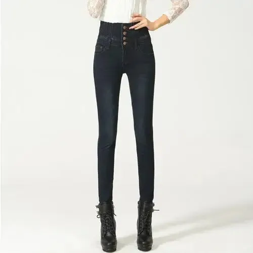 2022 Jeans Womens High Waist Elastic Skinny Denim Long Pencil Pants Size 40 Woman Jeans Camisa Feminina Lady Fat Trousers