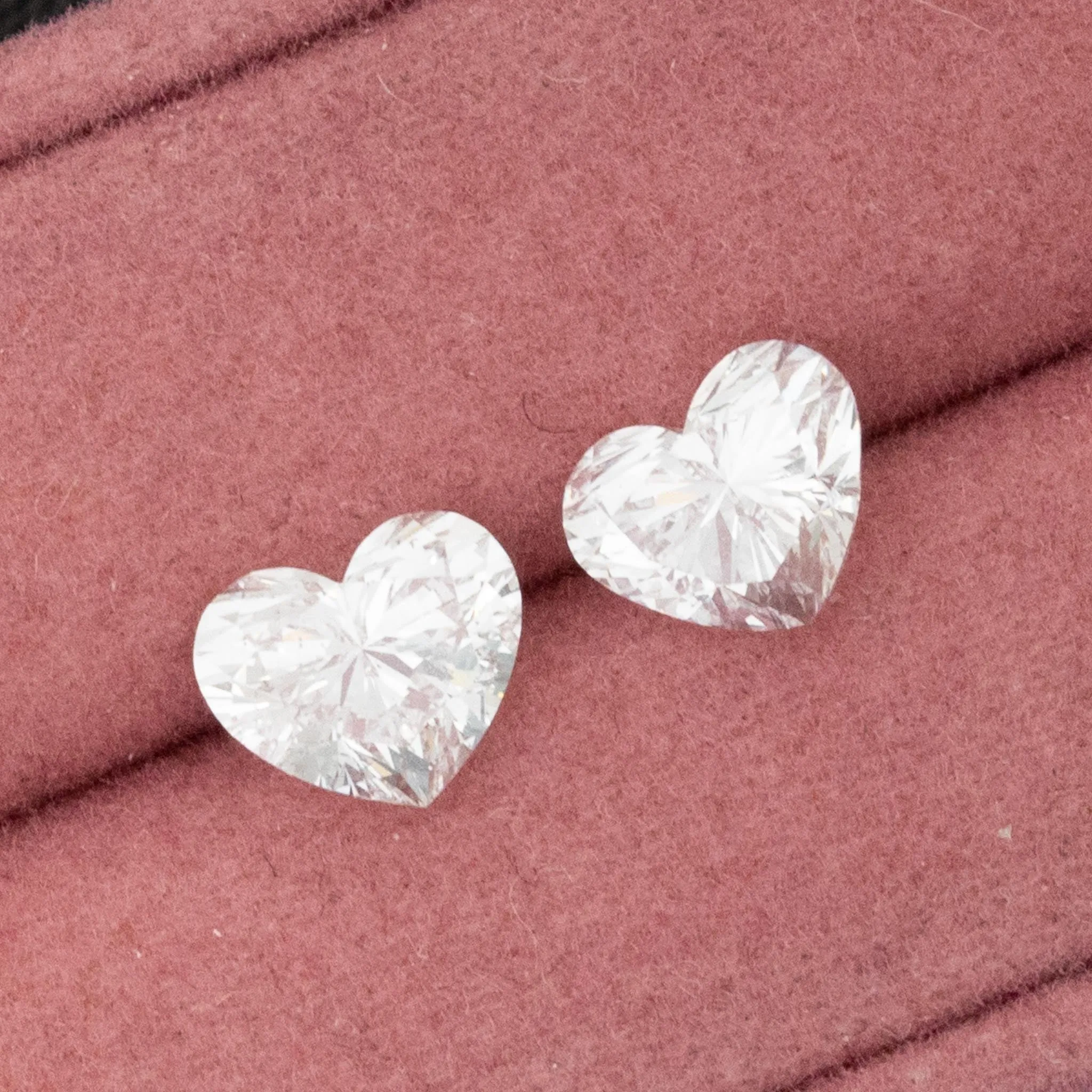 2.02ctw Heart Cut Diamond Matched Pair, GIA F VS