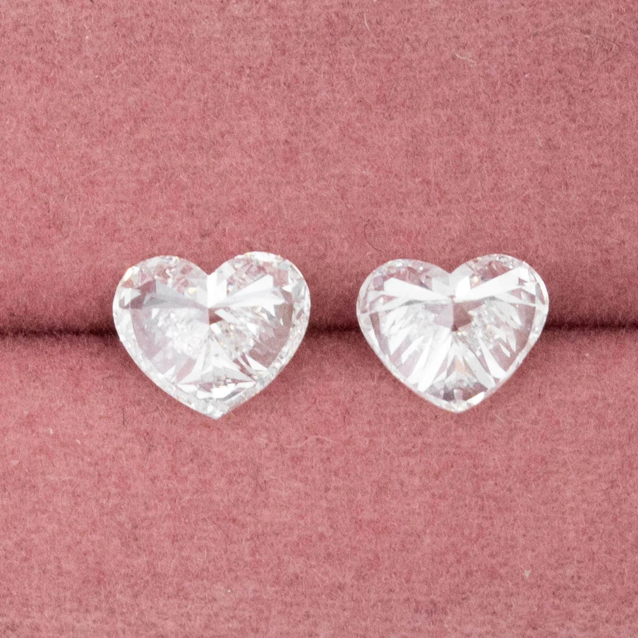 2.02ctw Heart Cut Diamond Matched Pair, GIA F VS