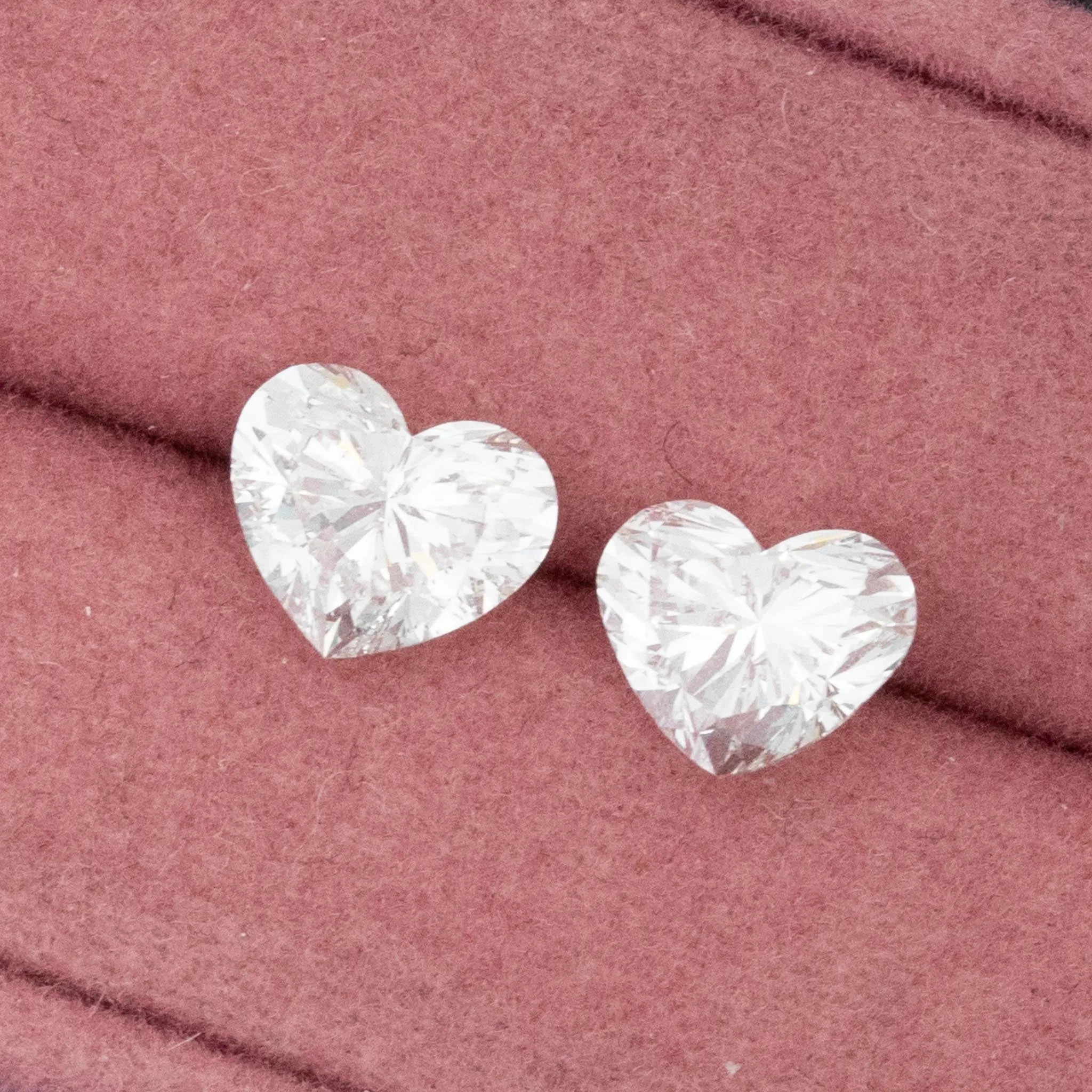 2.02ctw Heart Cut Diamond Matched Pair, GIA F VS