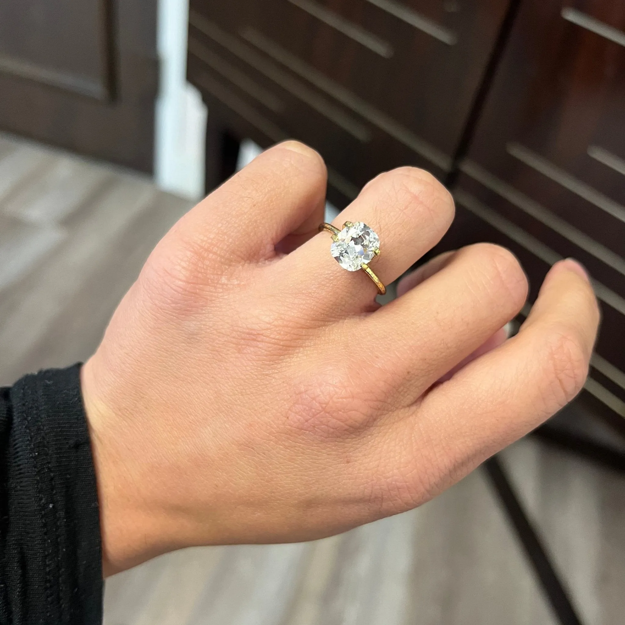 2.08ct Elongated Old Mine Cut Diamond GIA J VS2