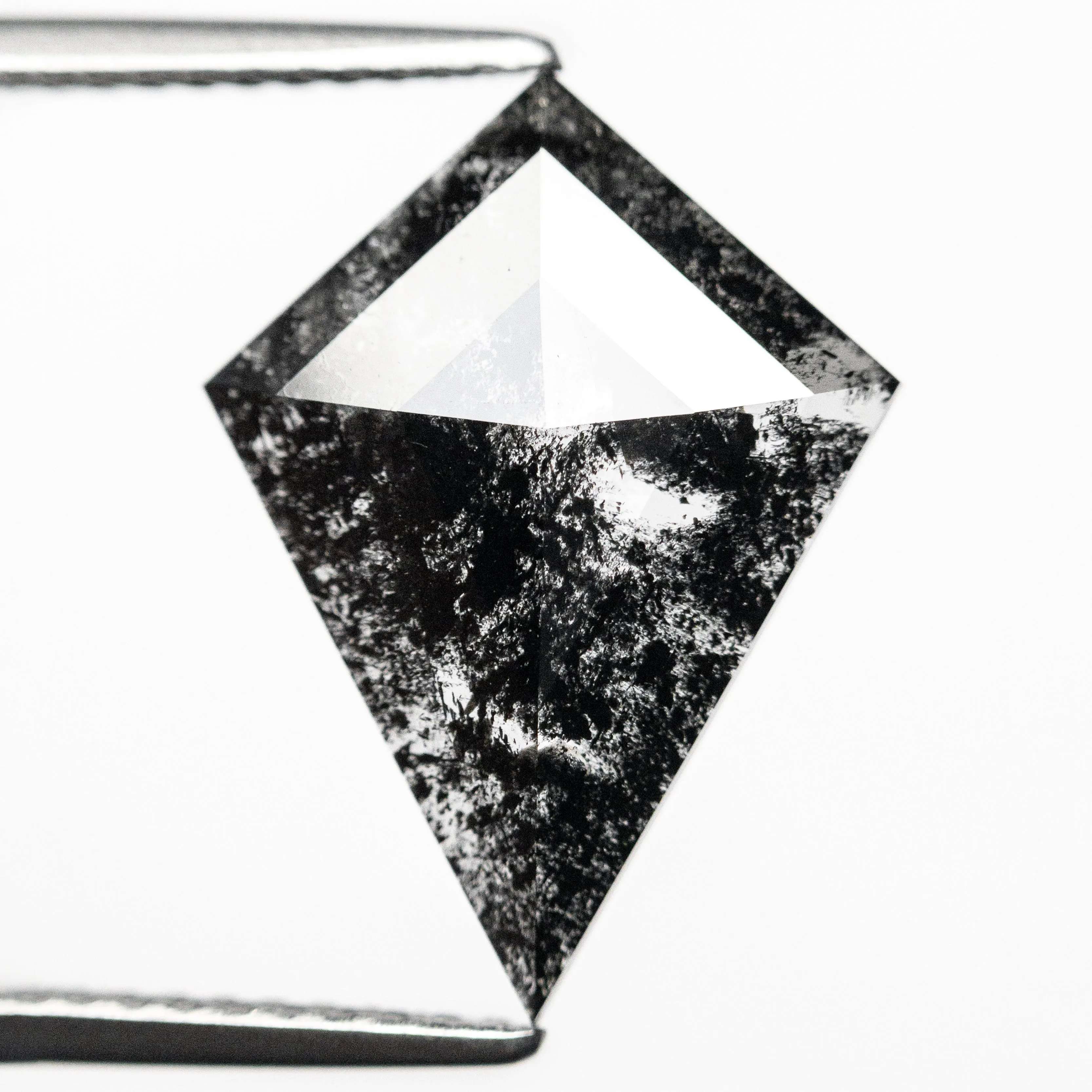 2.95 CARAT BLACK SPECKLED ROSE CUT KITE DIAMOND