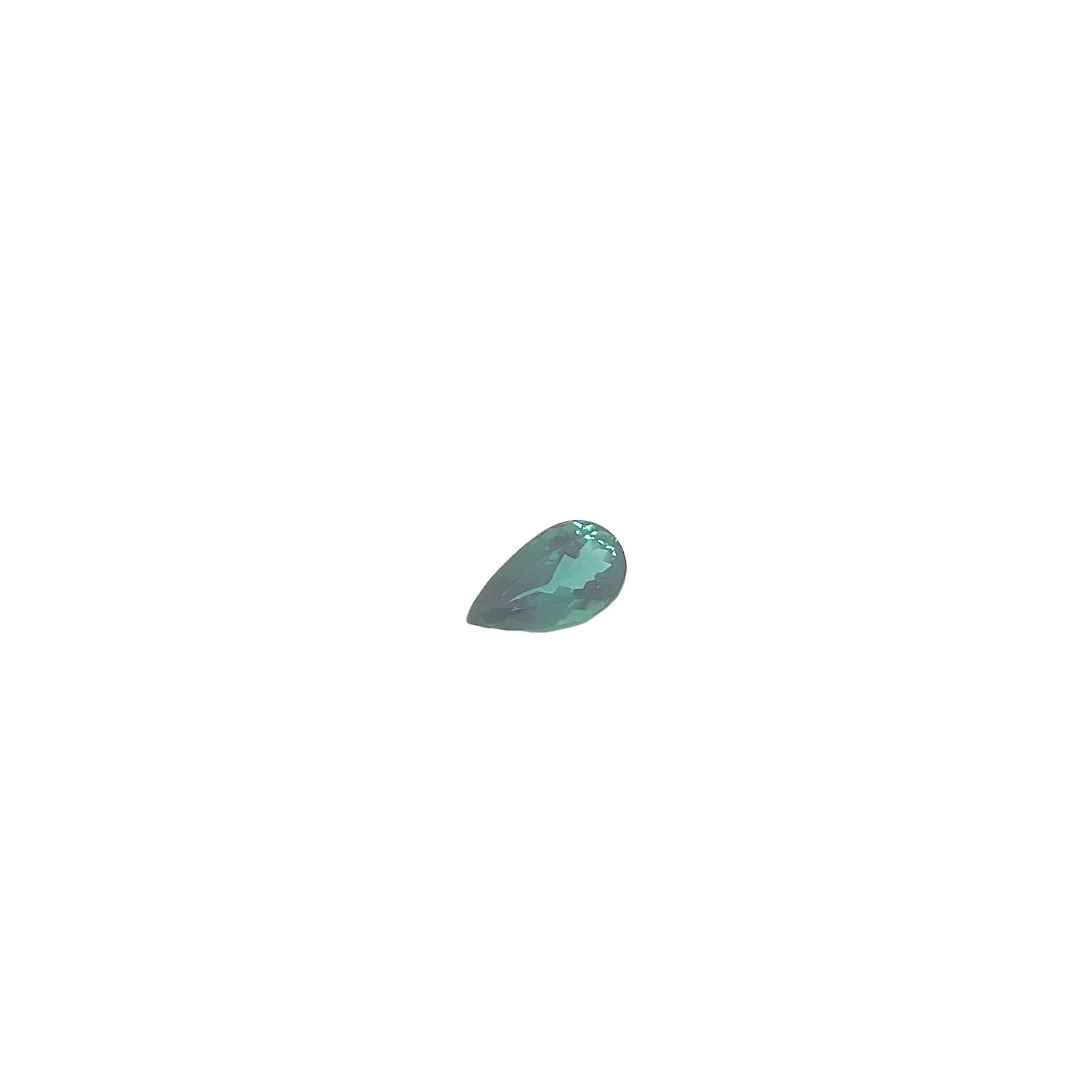 3.39 CT TOURMALINE BLUISH GREEN PEAR TRANSPARENT GIA