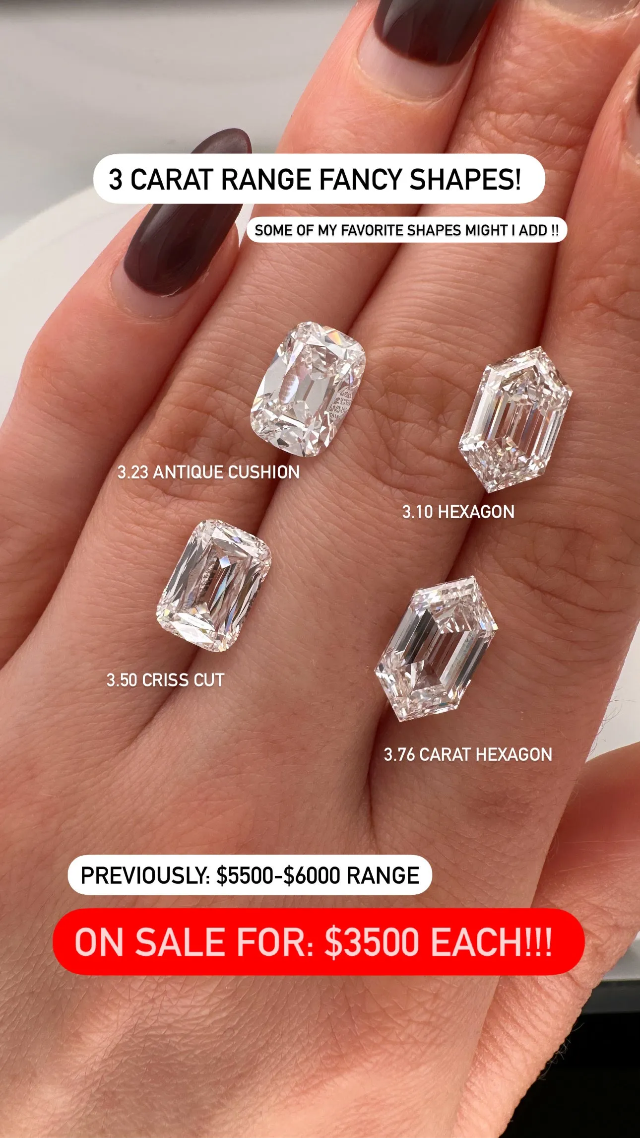 3.76 CARAT HEXAGON LAB DIAMOND