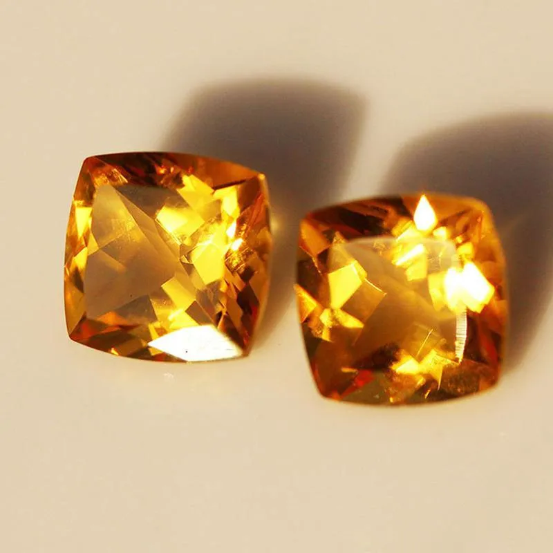3.85 carats Yellow Citrine Pairs - Cushion Cut