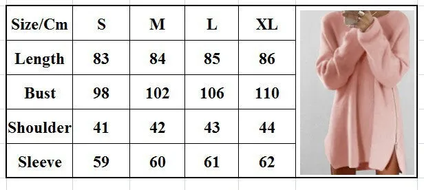6 Colors Autumn Winter Knitting Sweater Dress Women Sweater Dress Loose Casual Zipper Dress Long Sleeve Mini Vestidos GV388