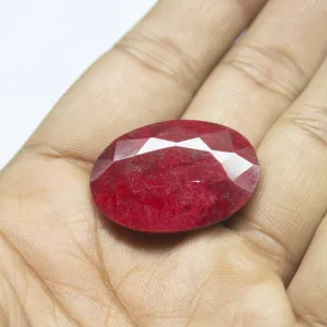 72ct, 31x21x11mm, Natural Blood Red Ruby Oval Cut Large Size Loose Gemstone, Ruby