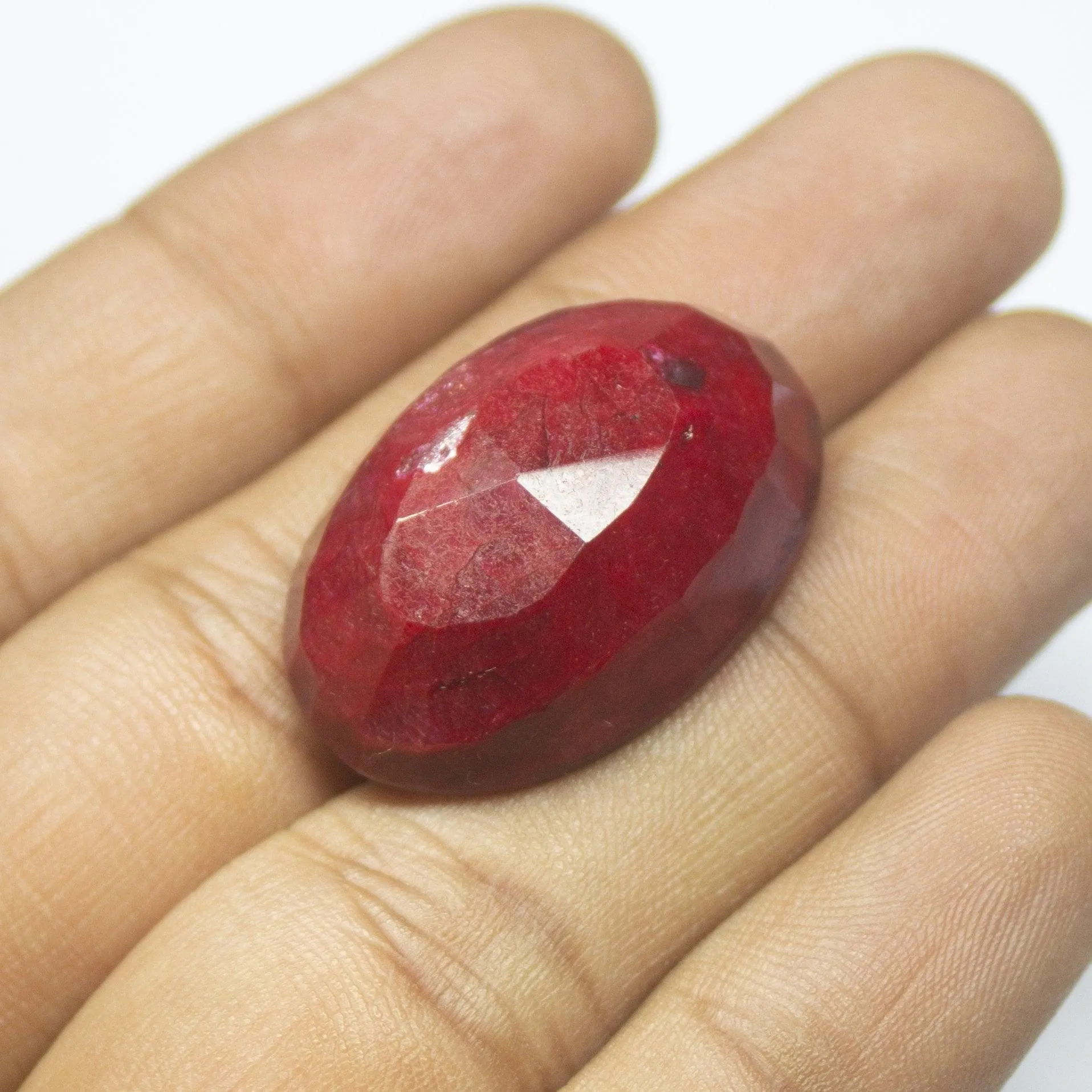 72ct, 31x21x11mm, Natural Blood Red Ruby Oval Cut Large Size Loose Gemstone, Ruby