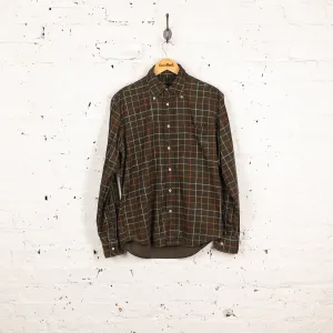 90s Check Corduroy Shirt - Green - S