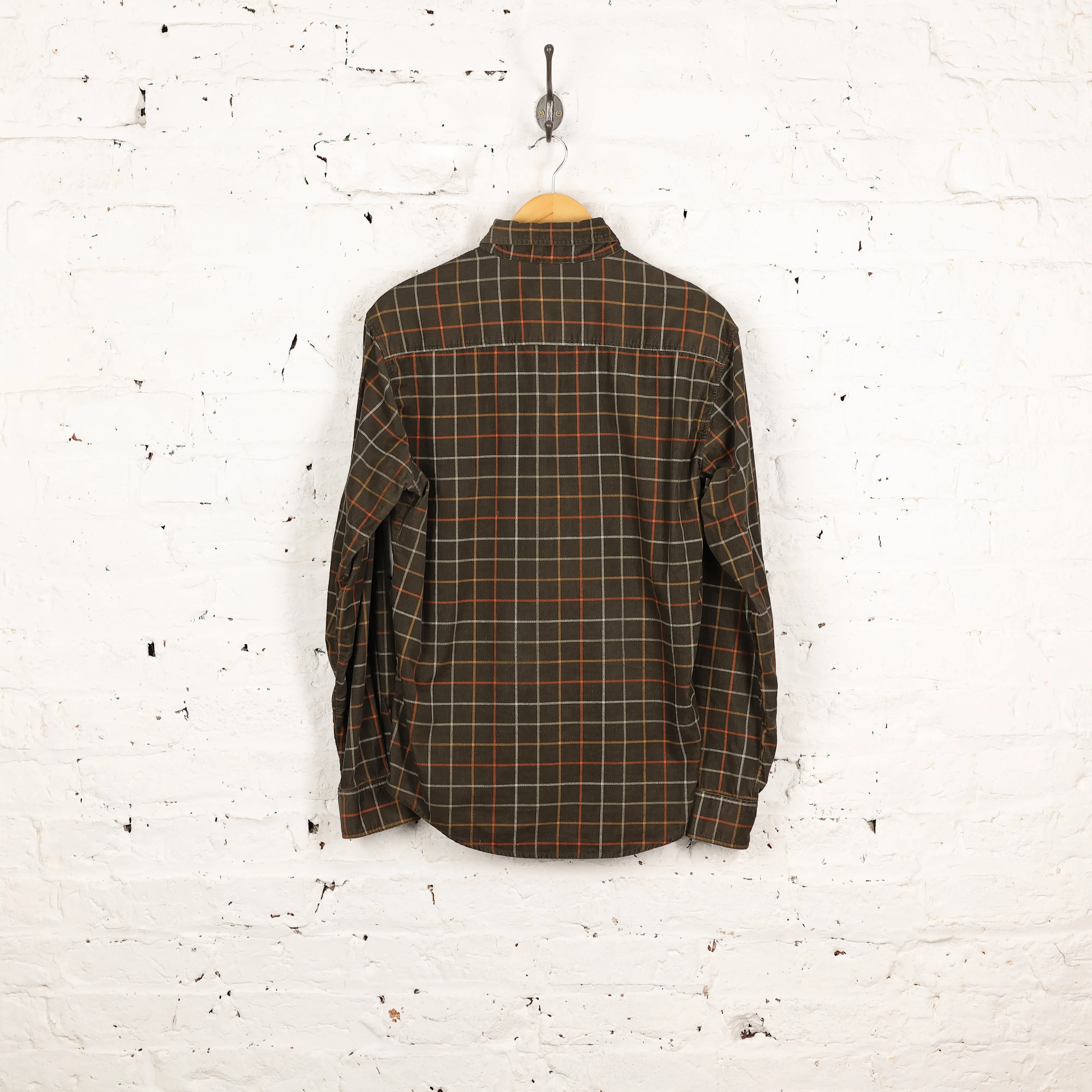 90s Check Corduroy Shirt - Green - S