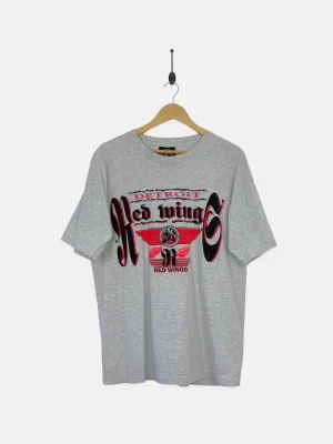90's Detroit Red Wings NHL USA Made Vintage T-Shirt Size L-XL