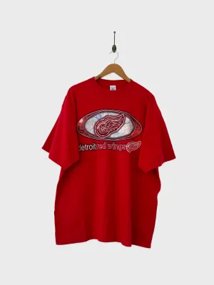 90's Detroit Red Wings NHL Vintage T-Shirt Size 2XL
