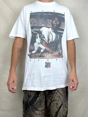 90's Hank Aaron Atlanta Braves MLB Vintage T-Shirt Size L-XL