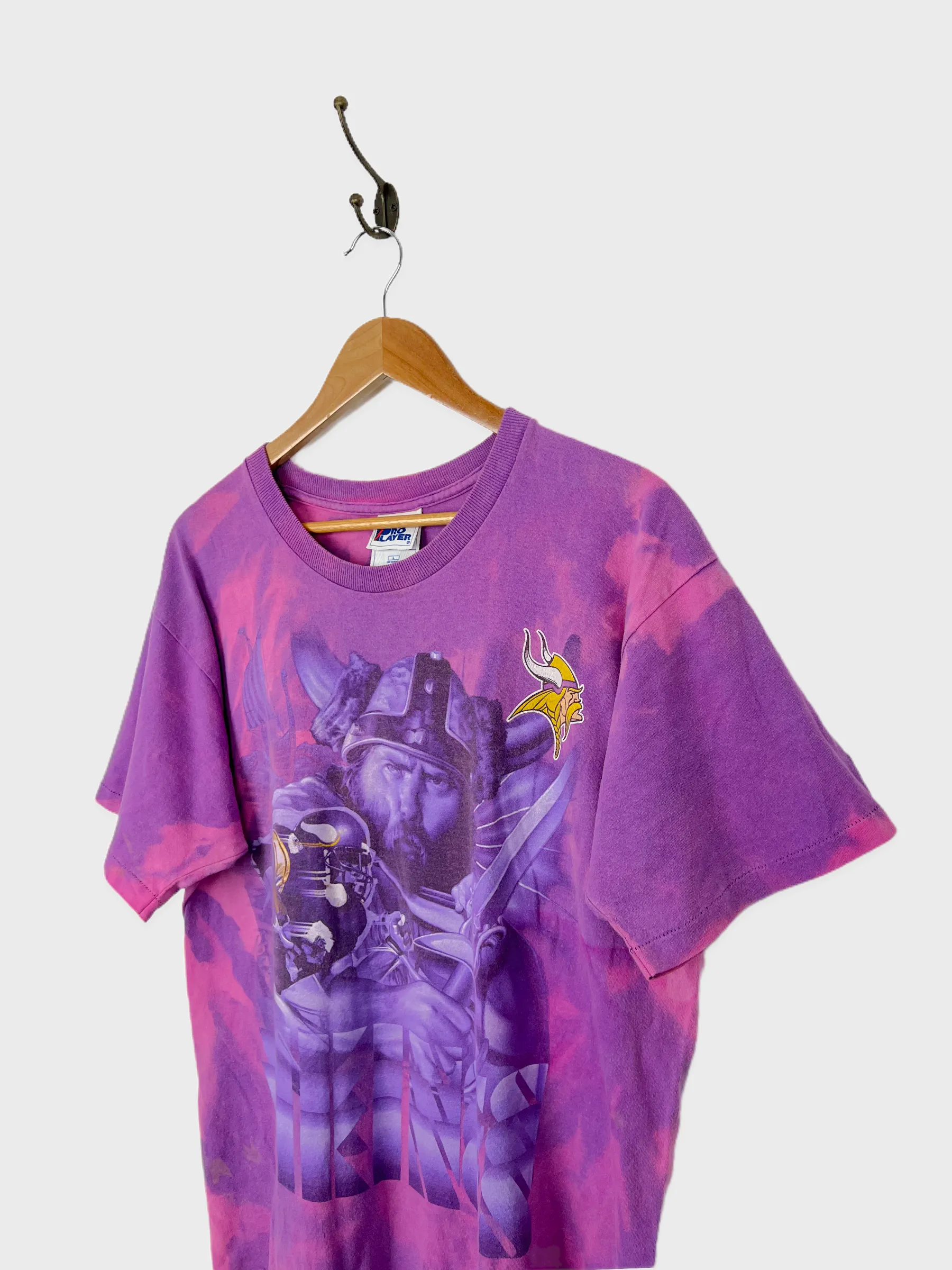 90's Minnesota Vikings NFL USA Made Tie-Dye Vintage T-Shirt Size L