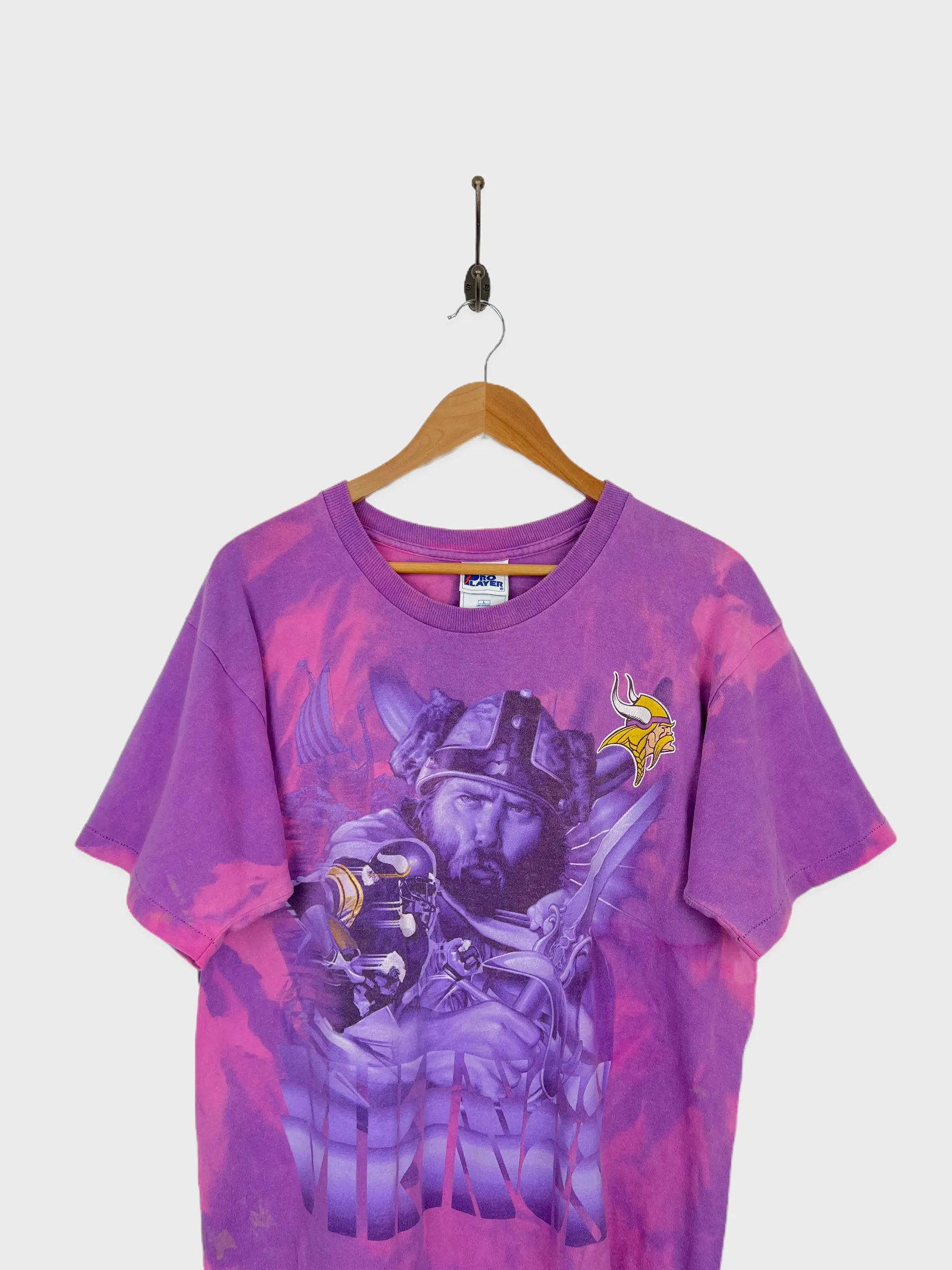 90's Minnesota Vikings NFL USA Made Tie-Dye Vintage T-Shirt Size L