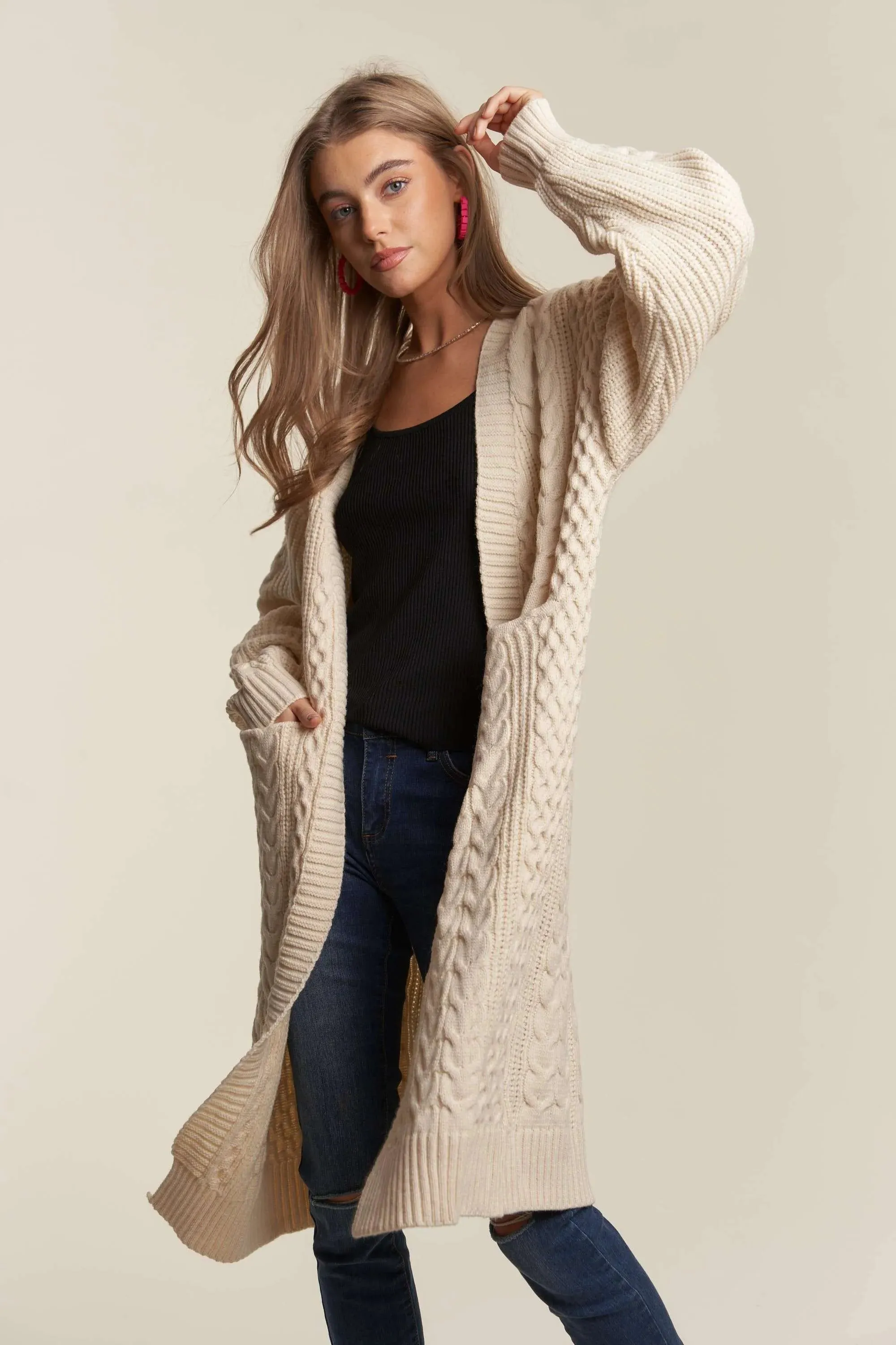 ADORA Cable Knit Sweater Cardigan