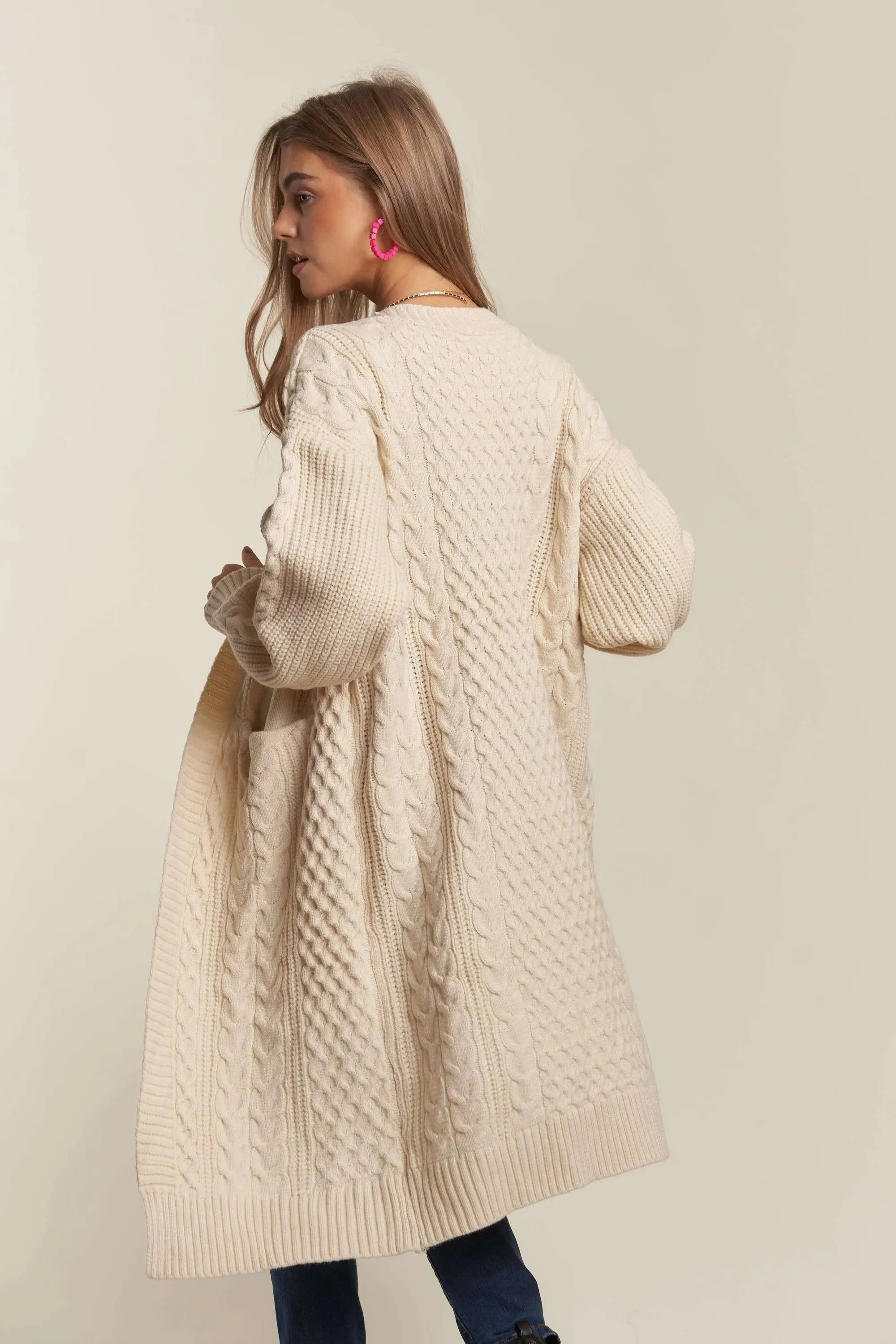 ADORA Cable Knit Sweater Cardigan