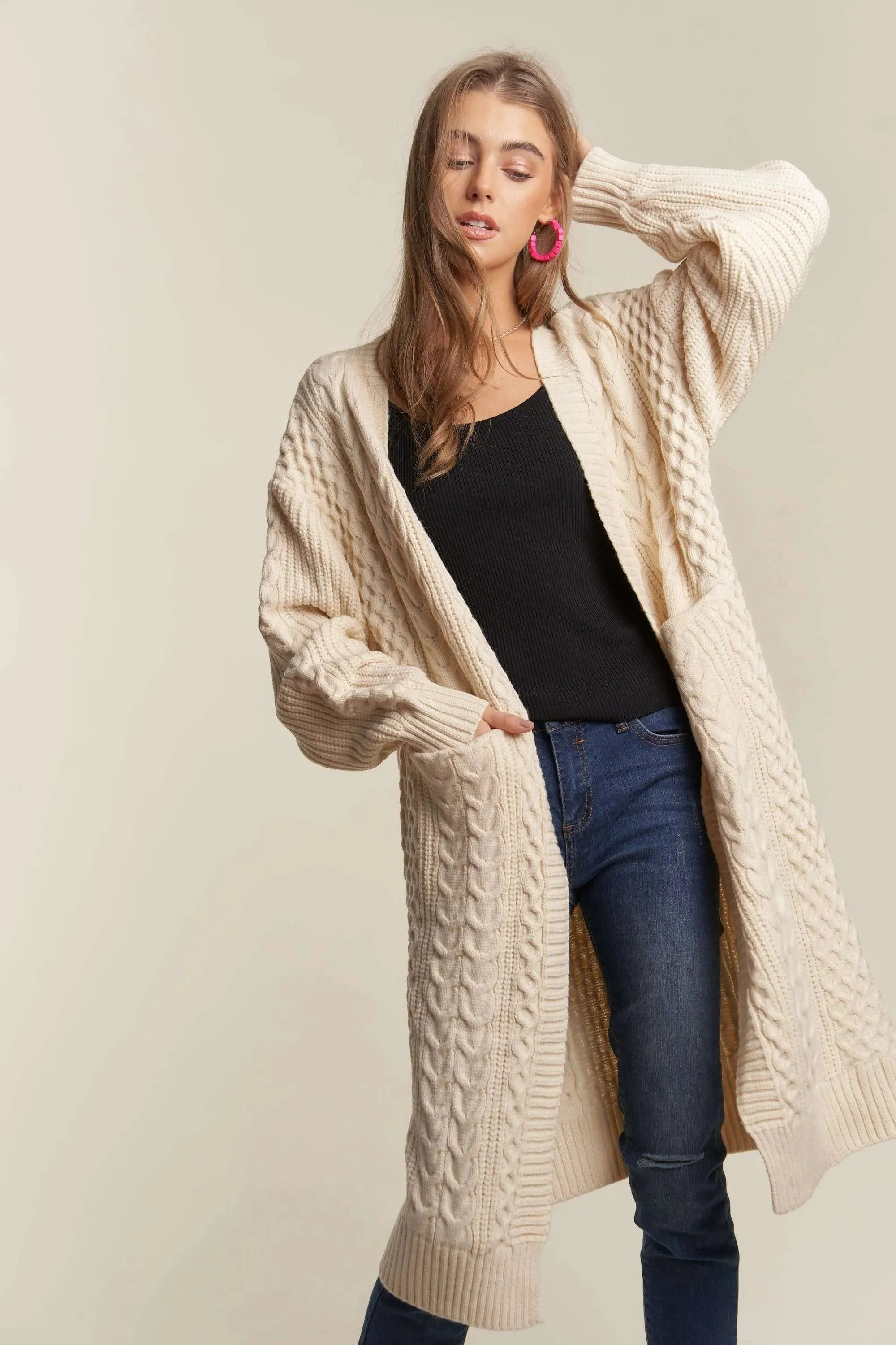 ADORA Cable Knit Sweater Cardigan