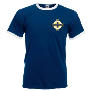 Adults Northern Ireland Unofficial Vintage Football Sport T-Shirt - Navy Blue
