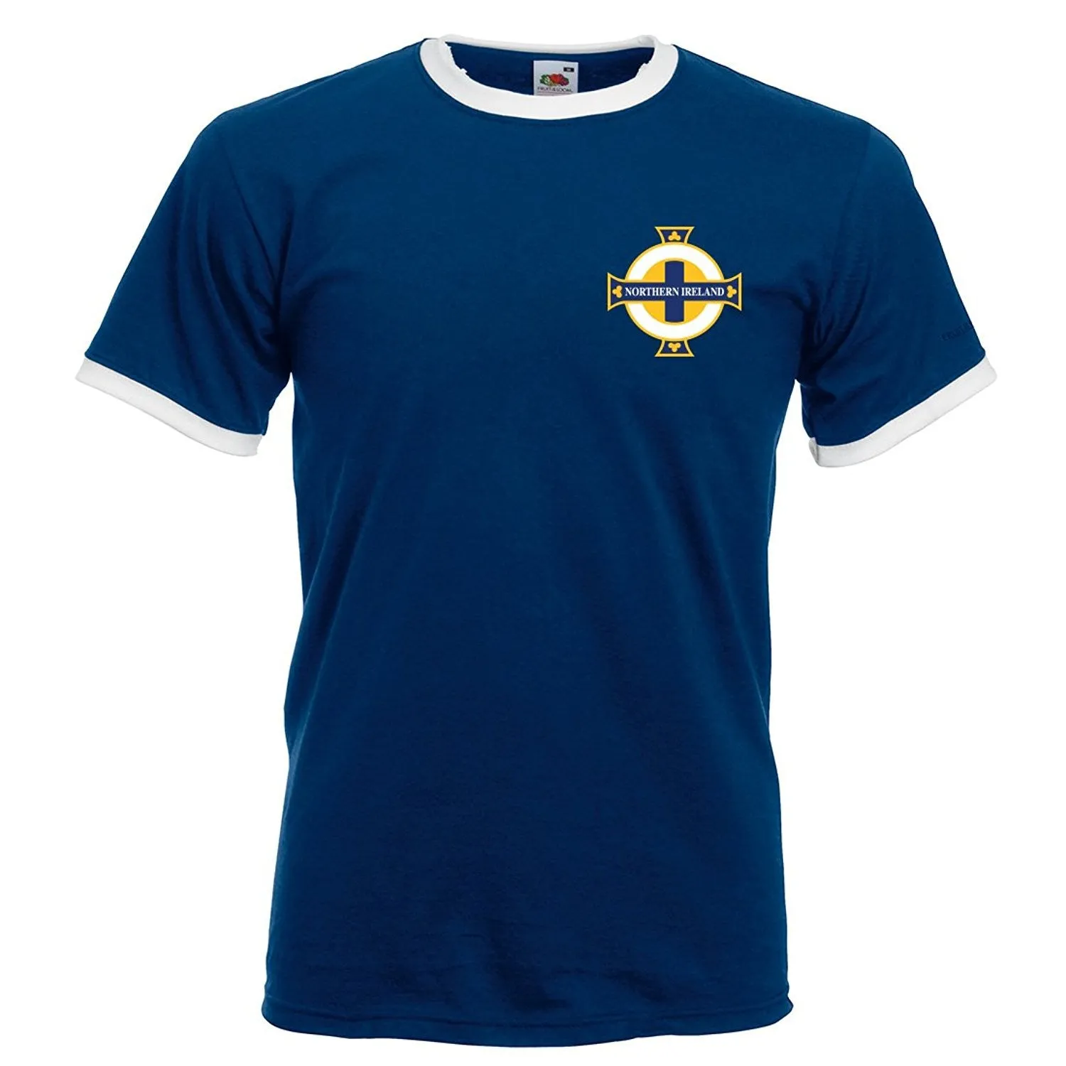 Adults Northern Ireland Unofficial Vintage Football Sport T-Shirt - Navy Blue