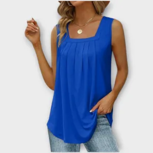 Aliza™ - Pleated Square-Neck Top
