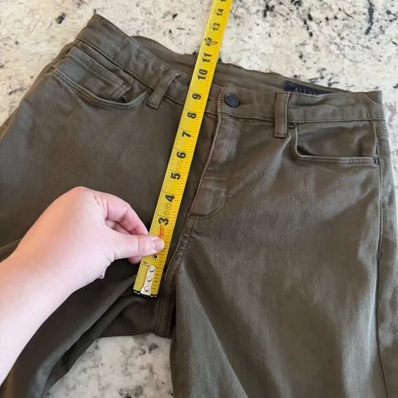 All Saints Green Miller Mid-Rise Coated Skinny Jeans W29