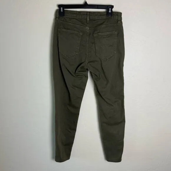 All Saints Green Miller Mid-Rise Coated Skinny Jeans W29