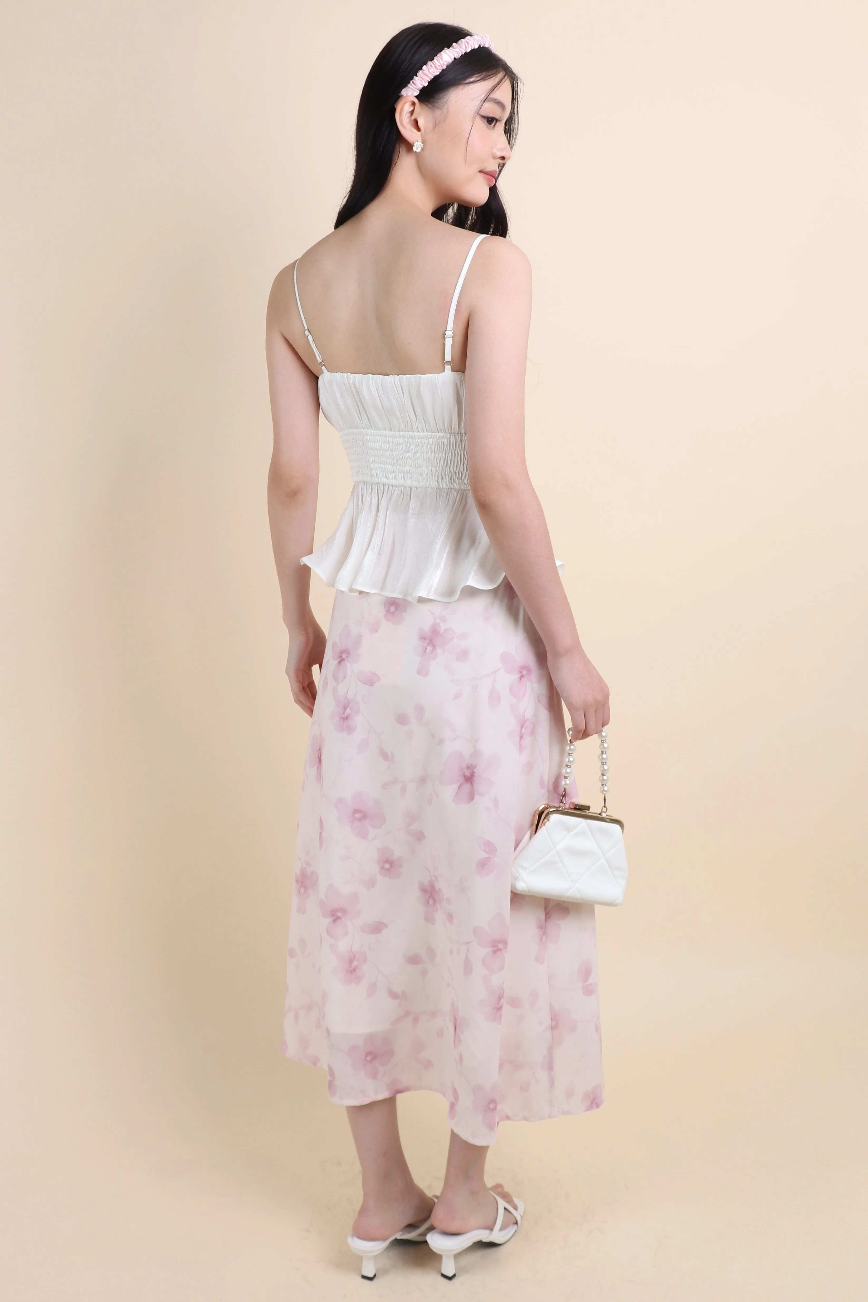 AMERY FLORAL MAXI SKIRT IN PINK
