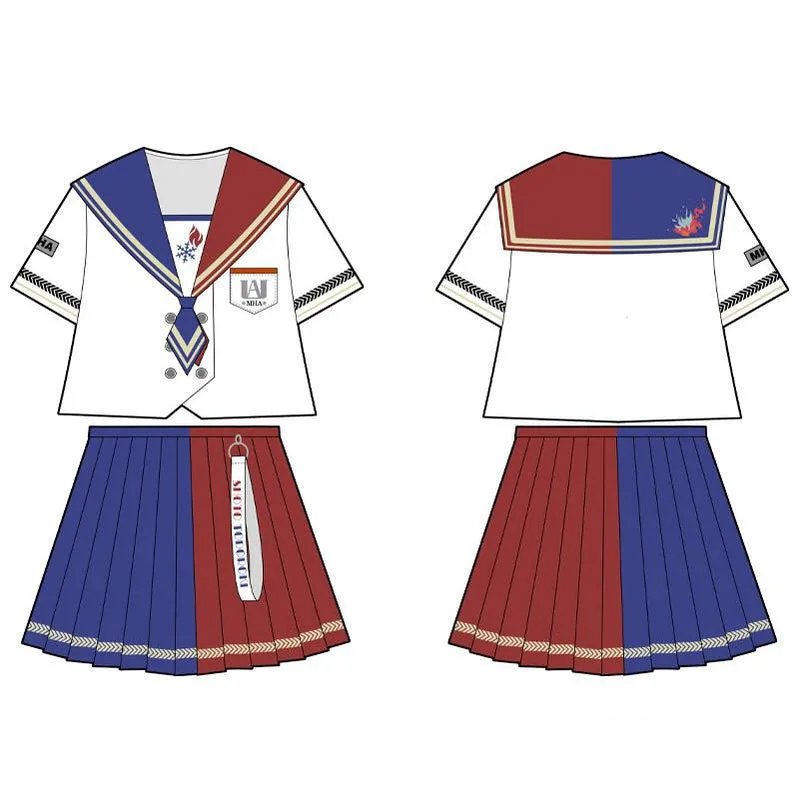 Anime My Hero Academia Female Shoto Todoroki JK Uniform Cosplay Costume