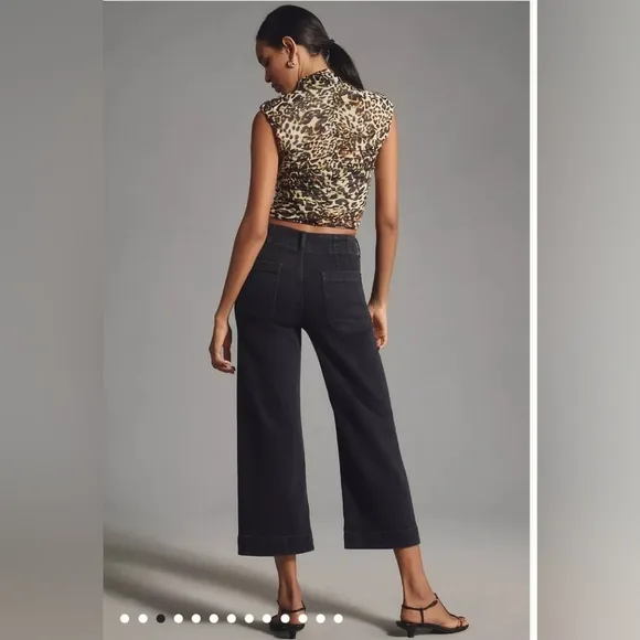 Anthropologie Pilcro Women's Black Wide-Leg Jeans Size 24P