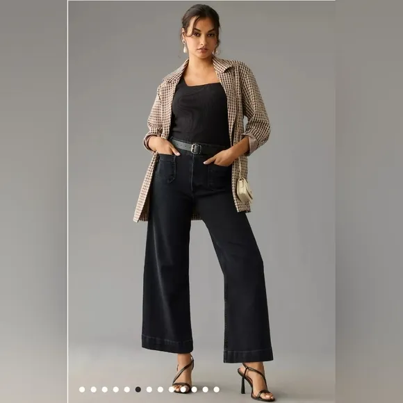 Anthropologie Pilcro Women's Black Wide-Leg Jeans Size 24P