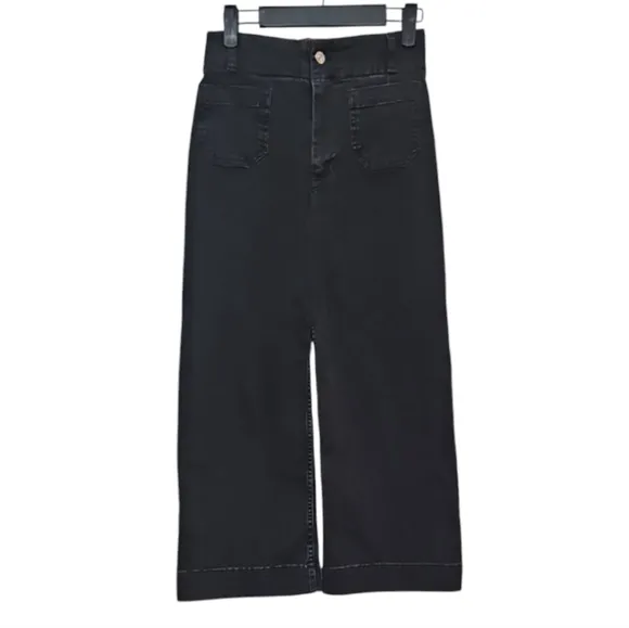 Anthropologie Pilcro Women's Black Wide-Leg Jeans Size 24P