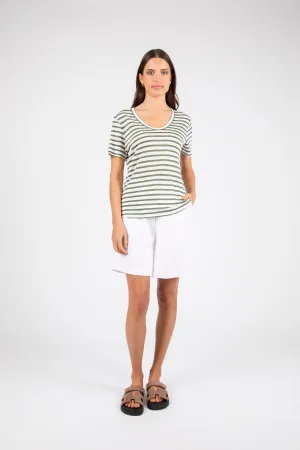Athens Stripe Tee - Pistachio Stripe