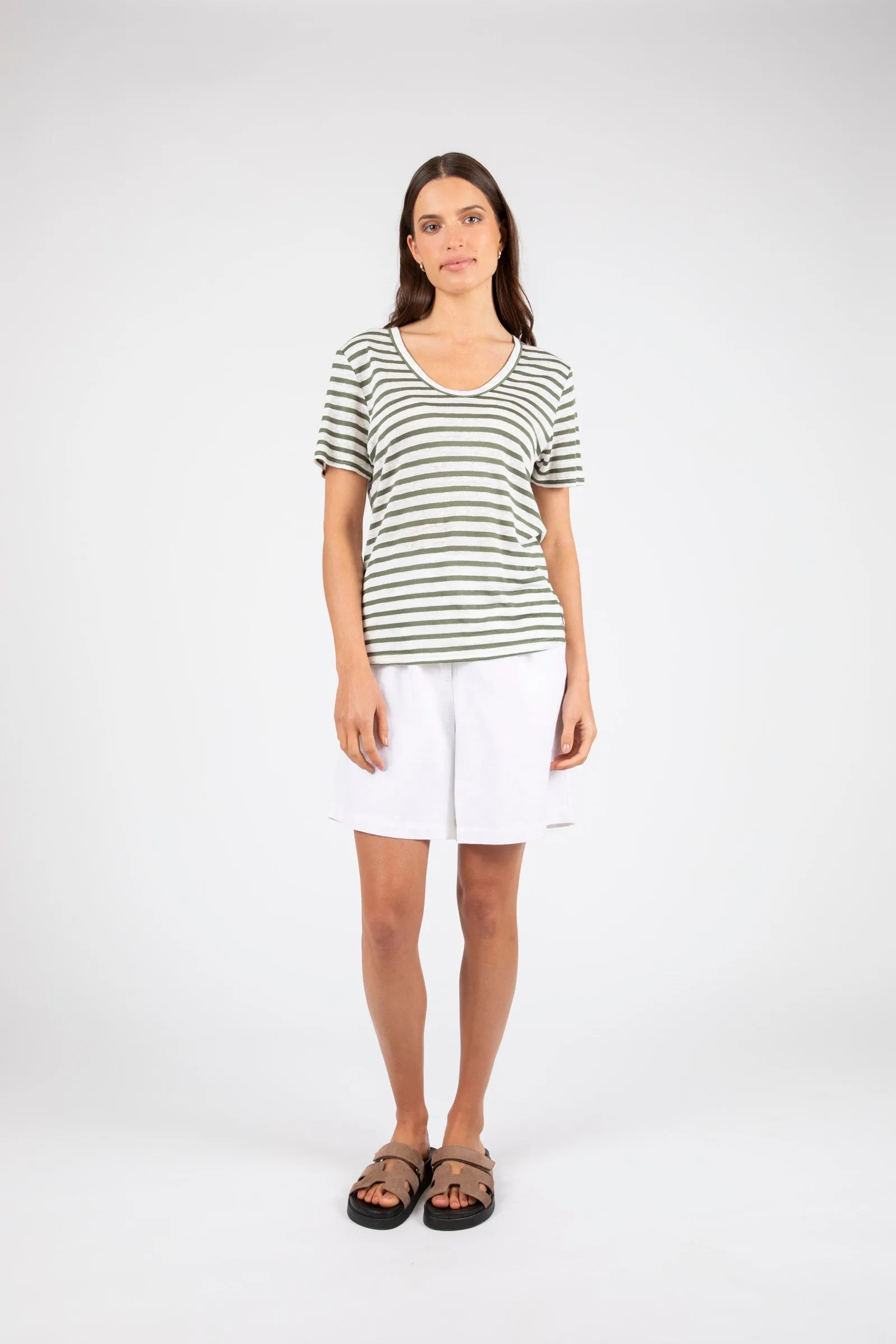 Athens Stripe Tee - Pistachio Stripe