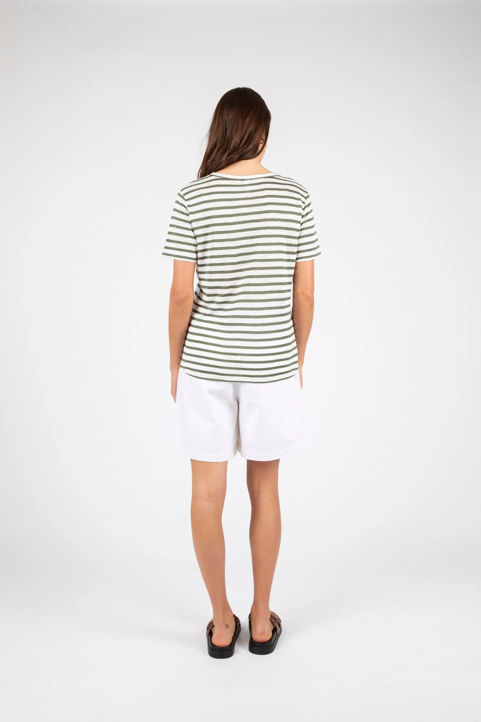Athens Stripe Tee - Pistachio Stripe