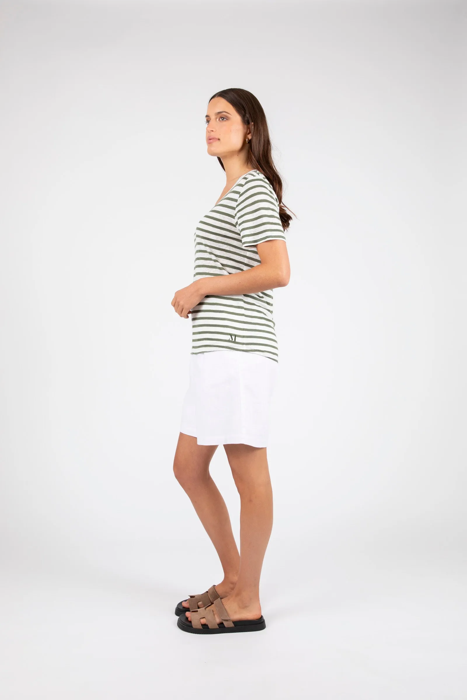 Athens Stripe Tee - Pistachio Stripe