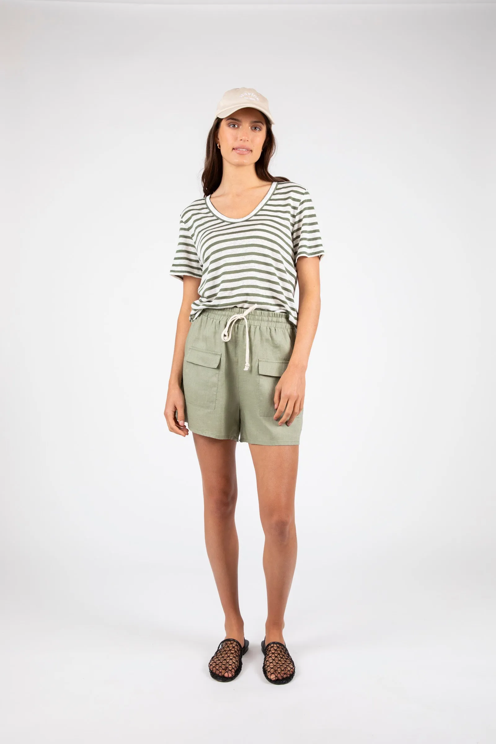 Athens Stripe Tee - Pistachio Stripe