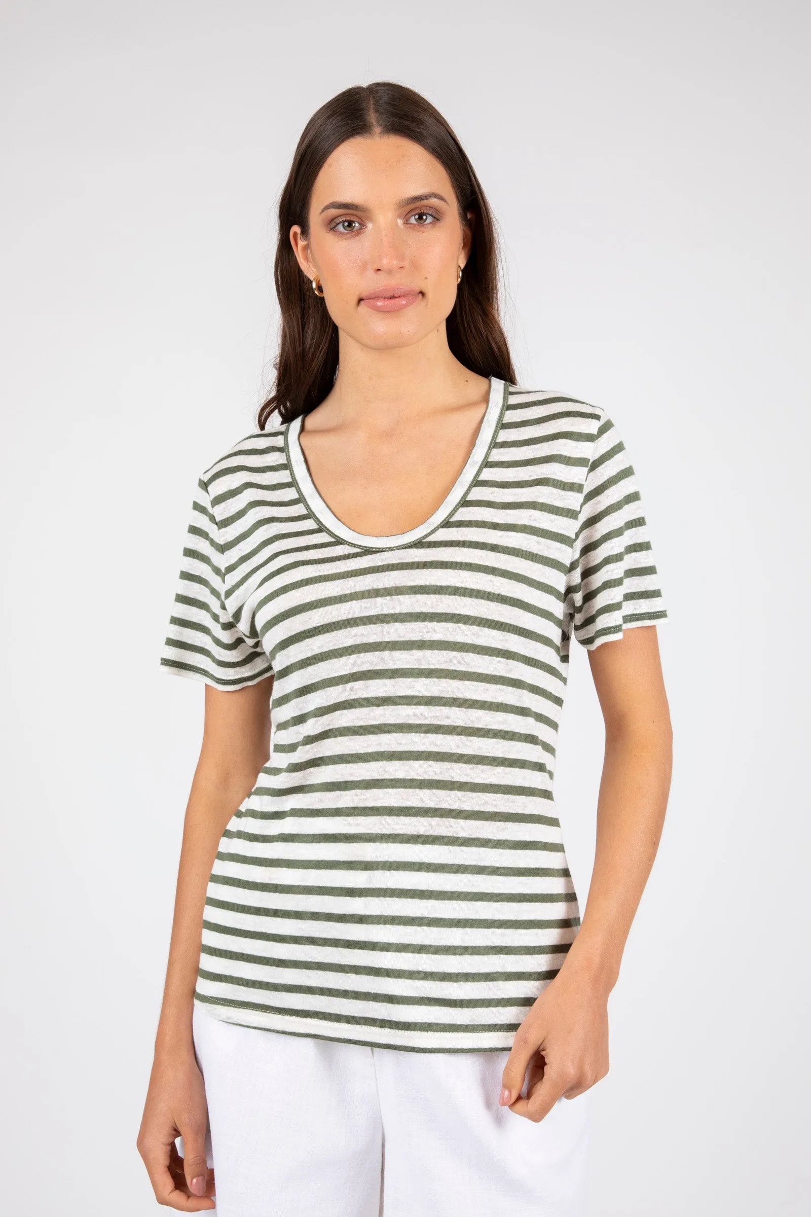 Athens Stripe Tee - Pistachio Stripe