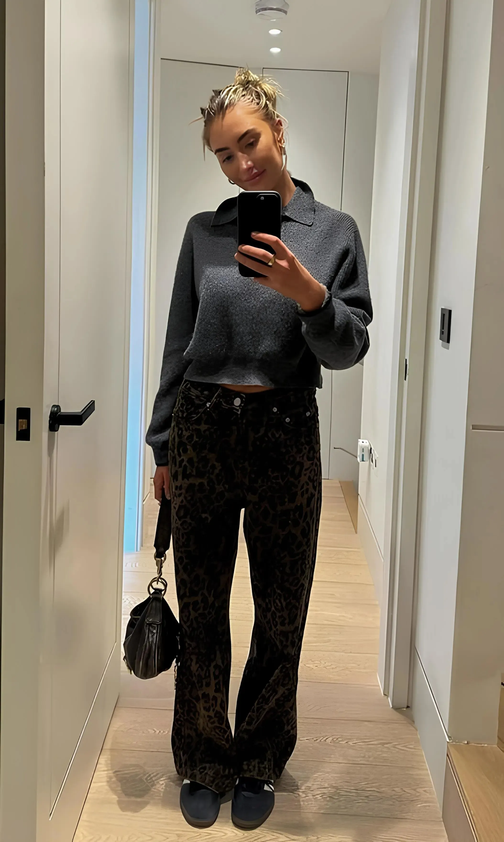 August Leopard Print Denim Jeans