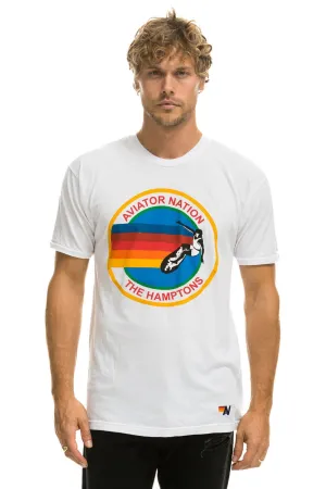 AVIATOR NATION HAMPTONS UNISEX CREW TEE - WHITE