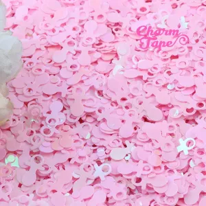 Baby Shower Pacifier Loose glitters Confetti 13mm Party Decor UV resin, Iridescent Glitter Balloon cut out