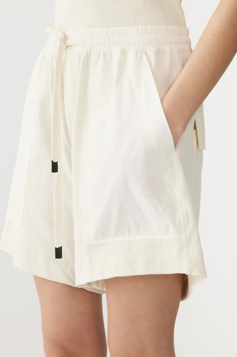 Bassike Contrast Pocket Detail Short - Off White