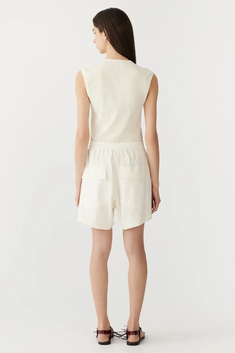 Bassike Contrast Pocket Detail Short - Off White